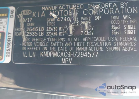 2017 Kia Sportage Lx из США, поврежденный, VIN KNDPMCAC9H7294577